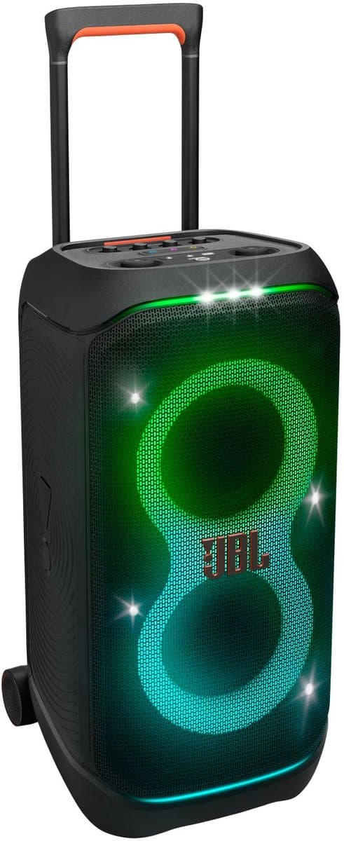JBL Partybox Stage 320 - Draadloze Bluetooth Party Speaker - Op Wielen - Uitschuifbare Hangreep - LED verlichting - 18 uur - Spatwaterdicht - Zwart - afbeelding 1