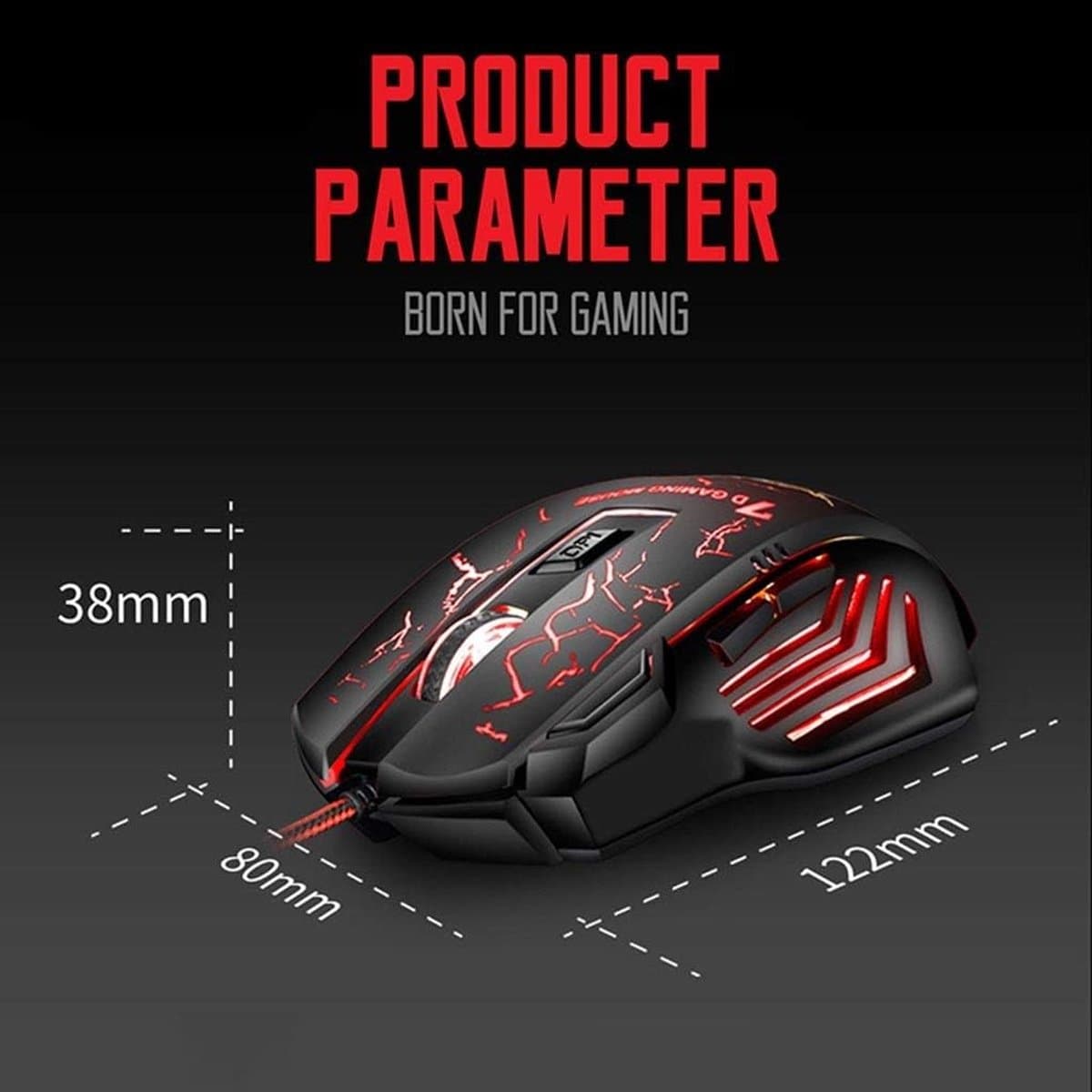 Bedrade Gaming Muis – RGB – Optische USB Computer Muis – 4 DPI Instelbaar tot 2400 – Ergonomisch – 7 Knoppen – Plug & Play – PC & Laptop thumbnail 2