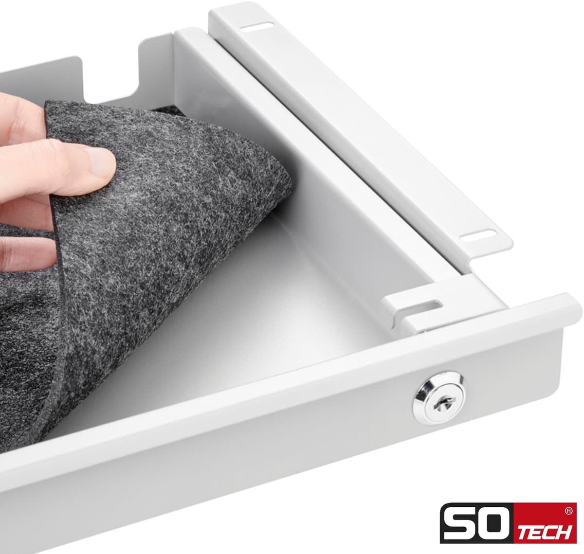 Bureau Onderbouwlade zwart afsluitbaar Breedte: 850 mm thumbnail 5