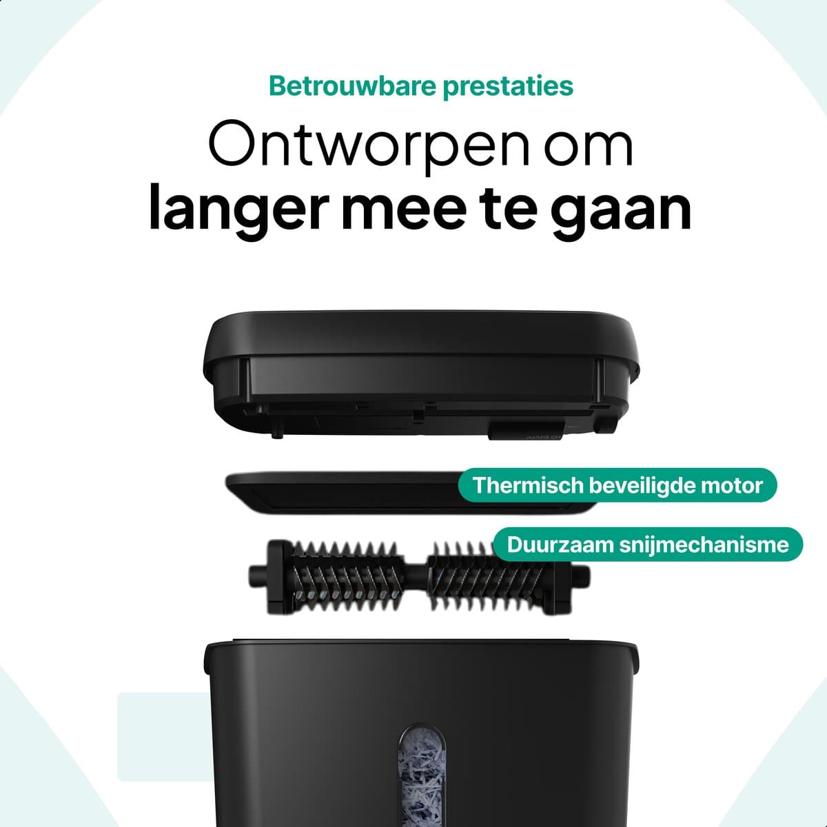 Papierversnipperaar Voor Thuis - Compacte Papiervernietiger 8 Liter - Vernietigt 6 Vel - Stroken P2 - Zwart - Vivid Green thumbnail 5