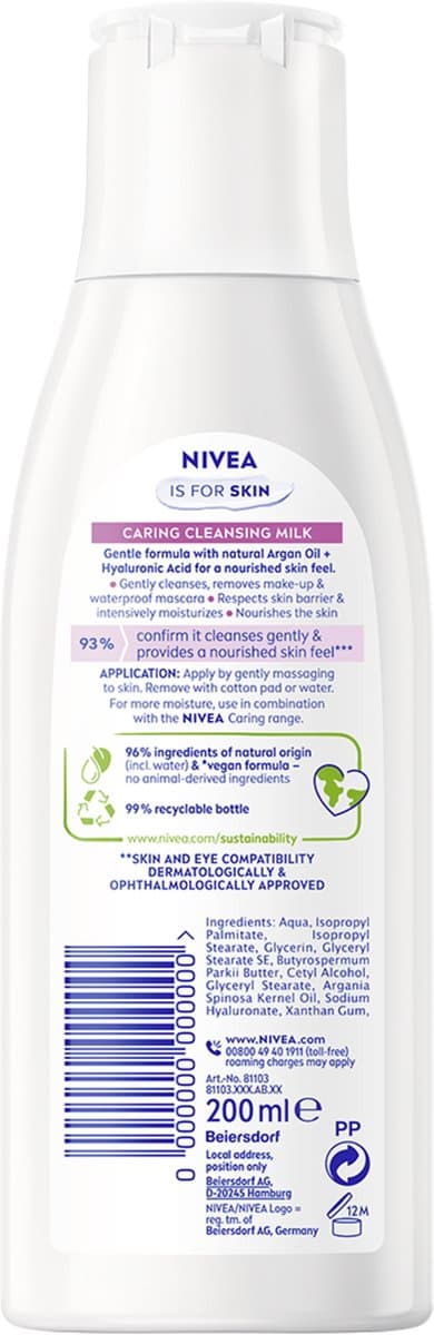 NIVEA Verzorgende reinigingsmelk - Droge en Gevoelige huid - Make-up Remover - Gezichtsreiniger - 200 ml thumbnail 5