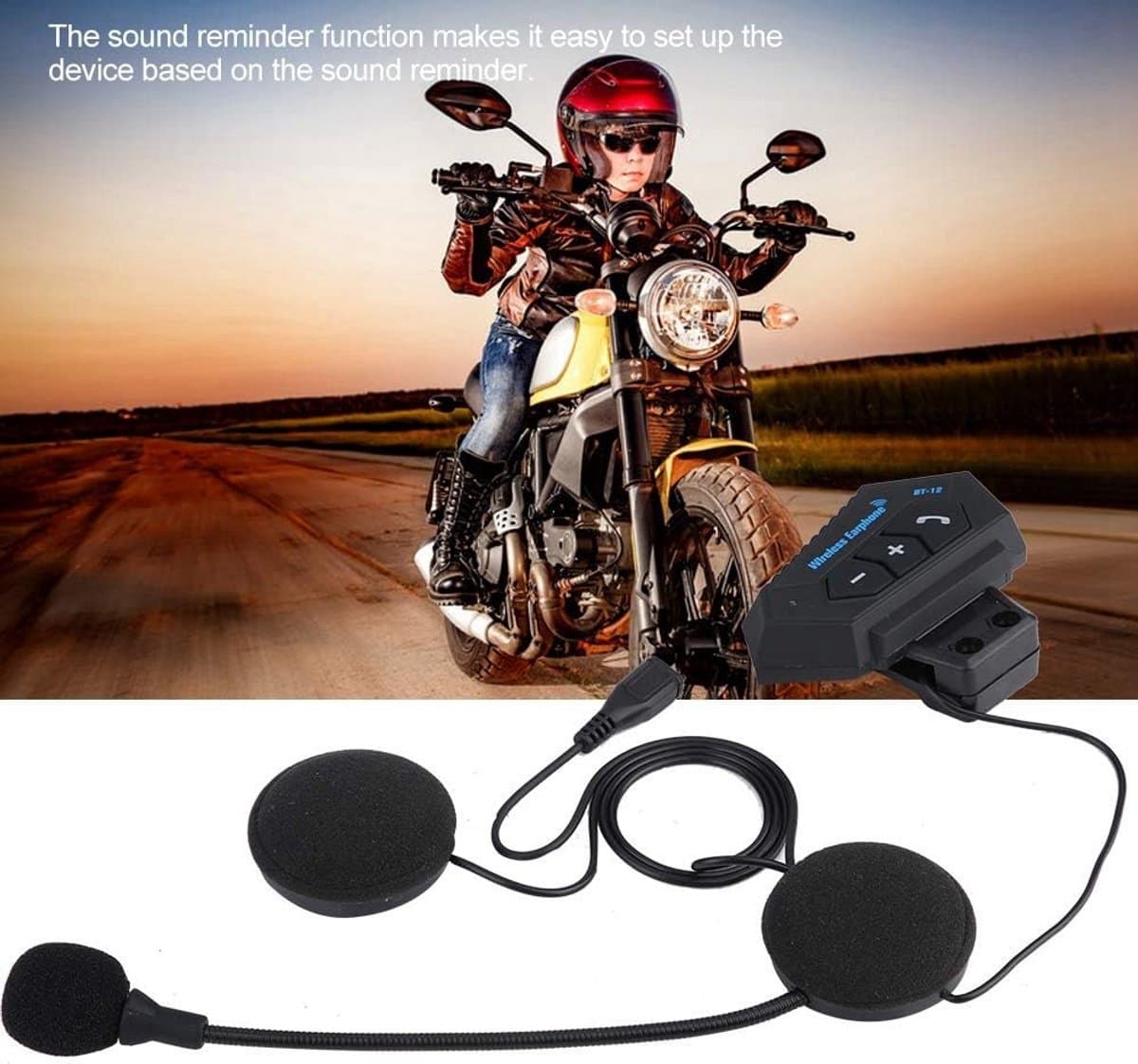 Bluetooth Headset voor Motorhelm met Handsfree Bellen en Muziek thumbnail 3