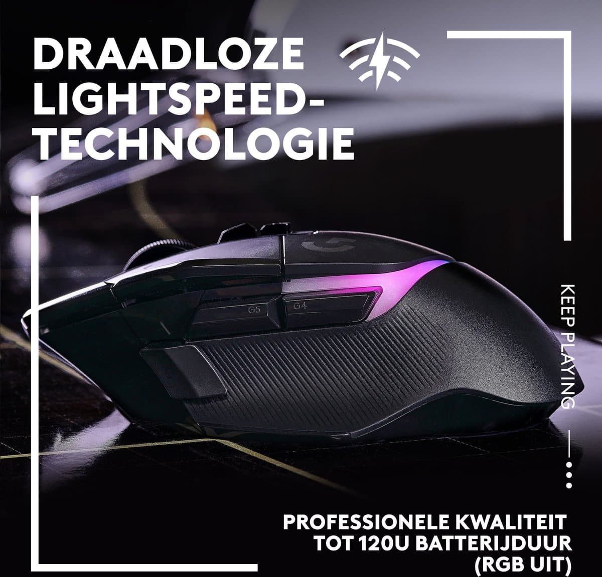 Logitech G502 X Plus - Draadloze Gaming Muis - Rechtshandig - Optisch - RGB - Zwart thumbnail 3