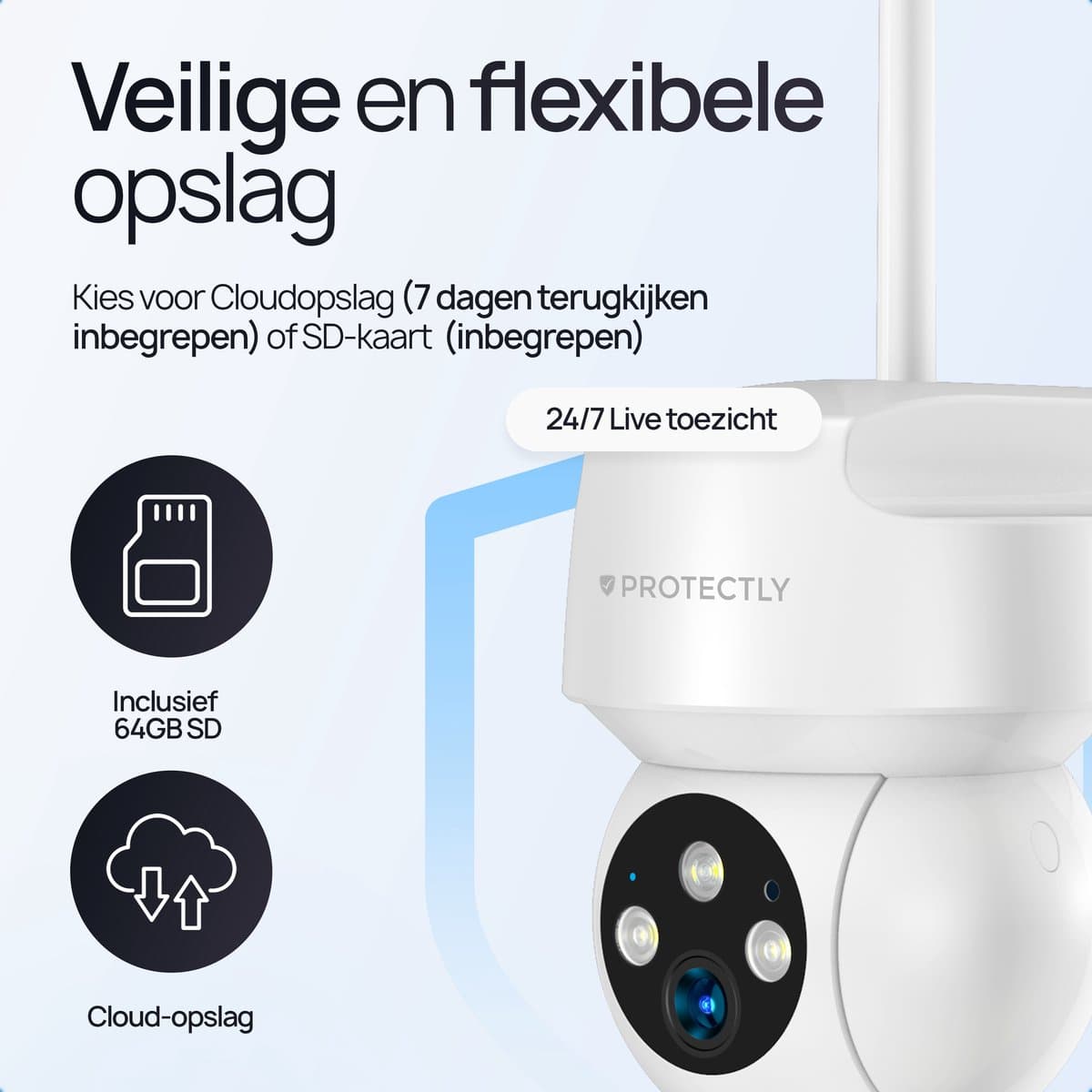 Protectly 3K HD 5MP Beveiligingscamera Buiten met 64GB SD thumbnail 8