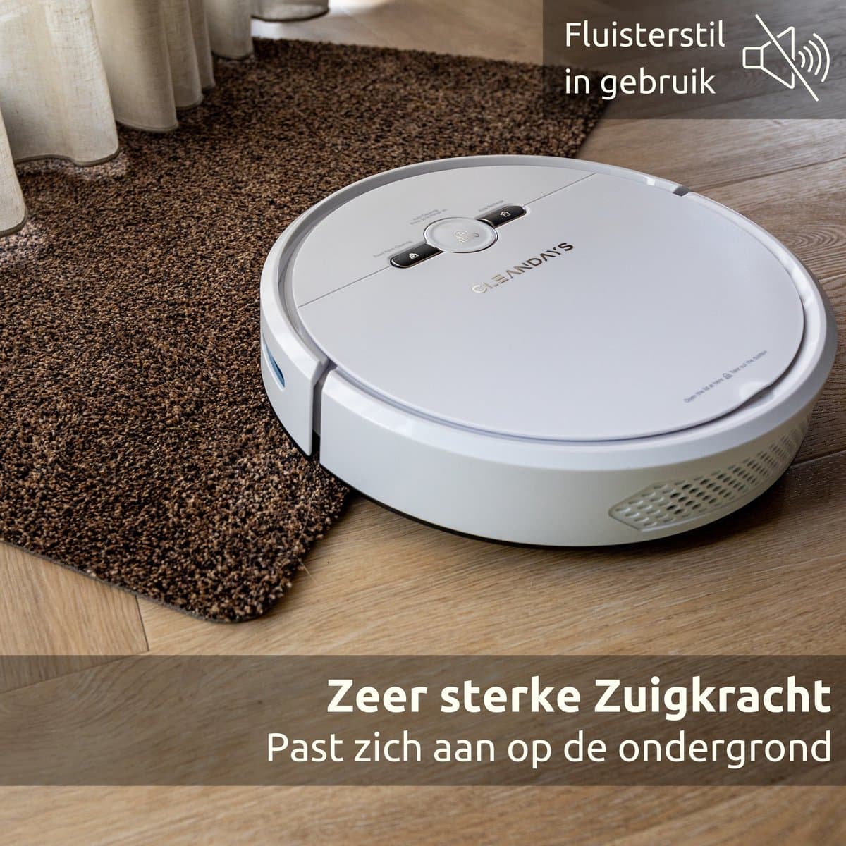 CleanDays Robotstofzuiger met dweilfunctie - Slimme navigatie - Dweilrobot - Robotstofzuiger met laadstation - Werkt met huisdieren - Inclusief Nederlandstalige app & afstandsbediening - D2-001 thumbnail 7