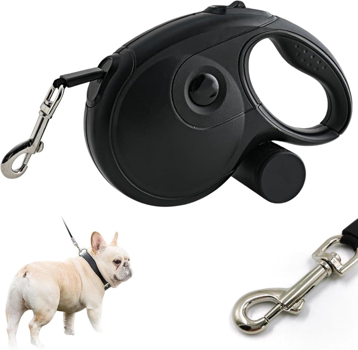 Intrekbare Hondentuig - Rollijn Uitschuifbaar - Honden Uitlaten - 8 Meter Lengte Anti-knoop - Incl. Poepzakjes - Zwart - afbeelding 1