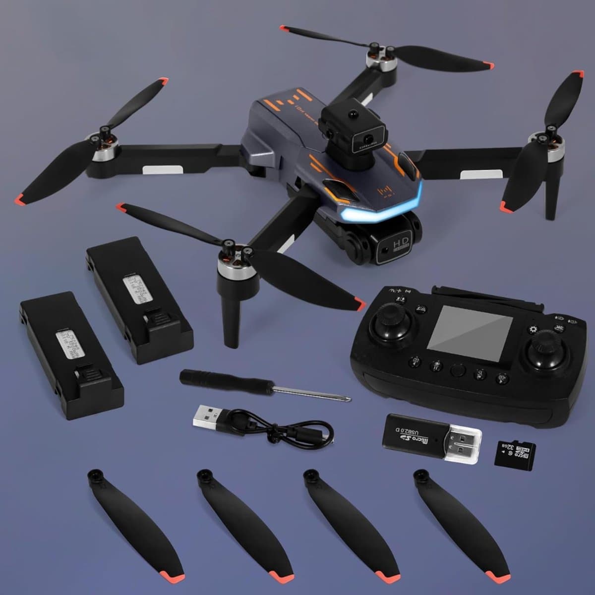 Drone met Camera Opvouwbare Quadcopter met LCD Afstandsbediening - Drone voor Kinderen en Volwassenen met One Key Start en 360° Flips - Drone voor Buiten incl. Draagtas voor Buitengebruik thumbnail 2