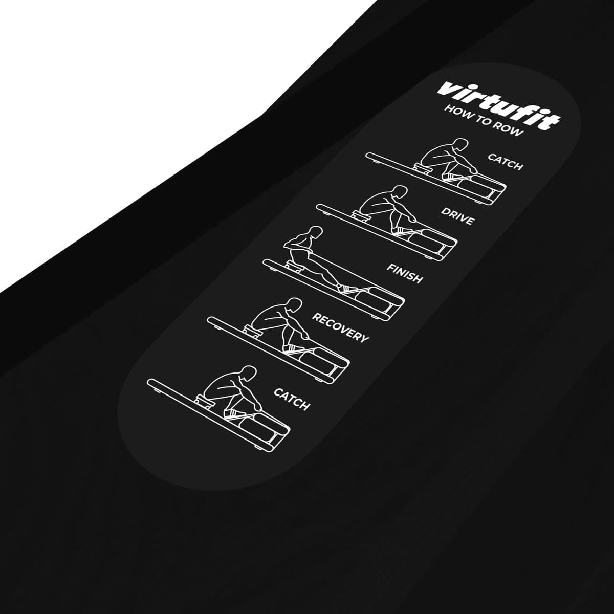 VirtuFit Elite Roeimachine met Waterweerstand - Berkenhout - Ruimtebesparend - Bluetooth - Kinomap & EXR Compatibel - Roeitrainer - Roeiapparaat thumbnail 7