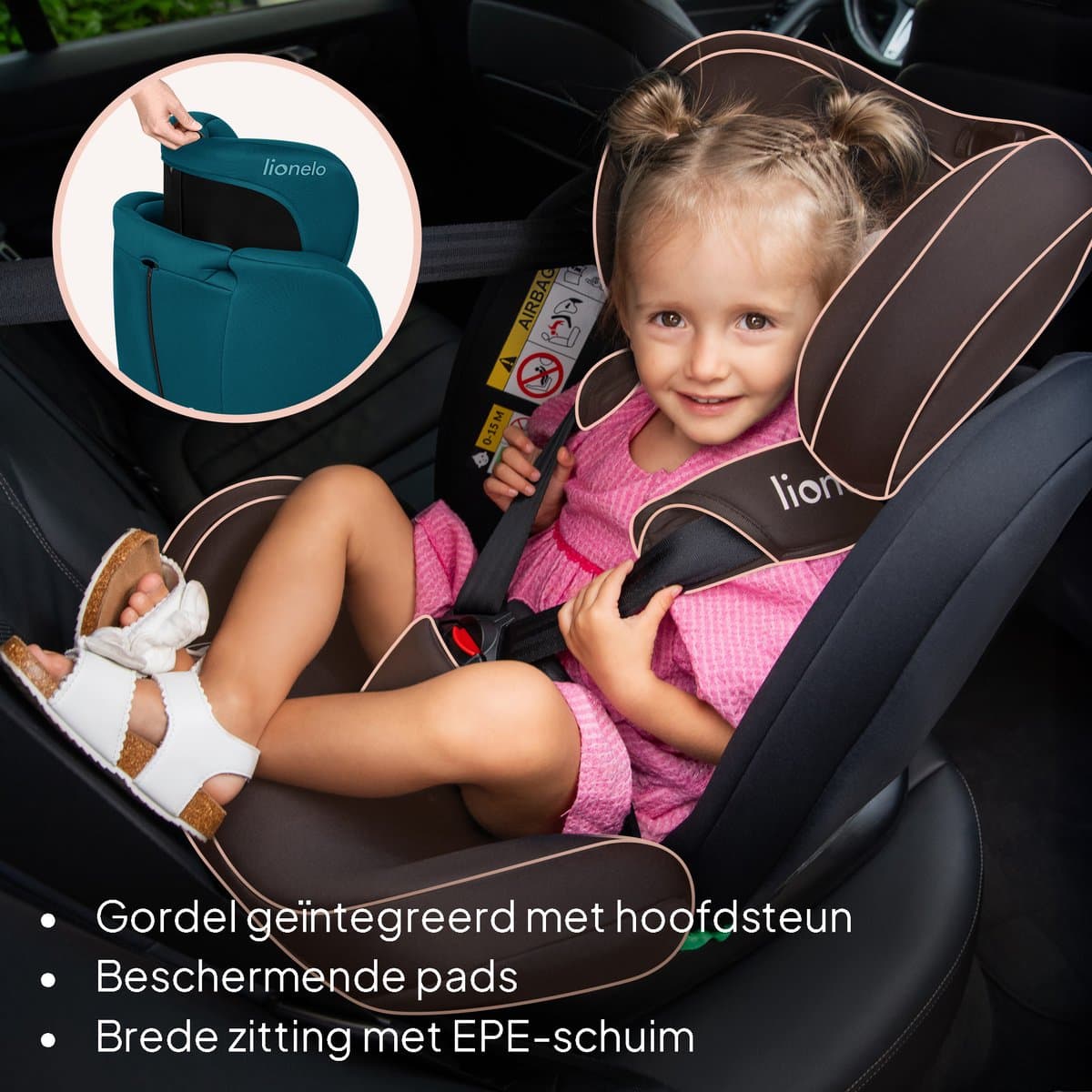 Lionelo Bastiaan 4in1 - Autostoel ISOFIX 360° Draaibaar - van Geboorte tot 12 jaar (40-150 cm / Groep 0/1/2/3) - RWF & FWF - Memory Foam - SideProtect - Volledig verstelbaar - Comfortabele Brede Zitting - Autostoeltje i-Size thumbnail 7