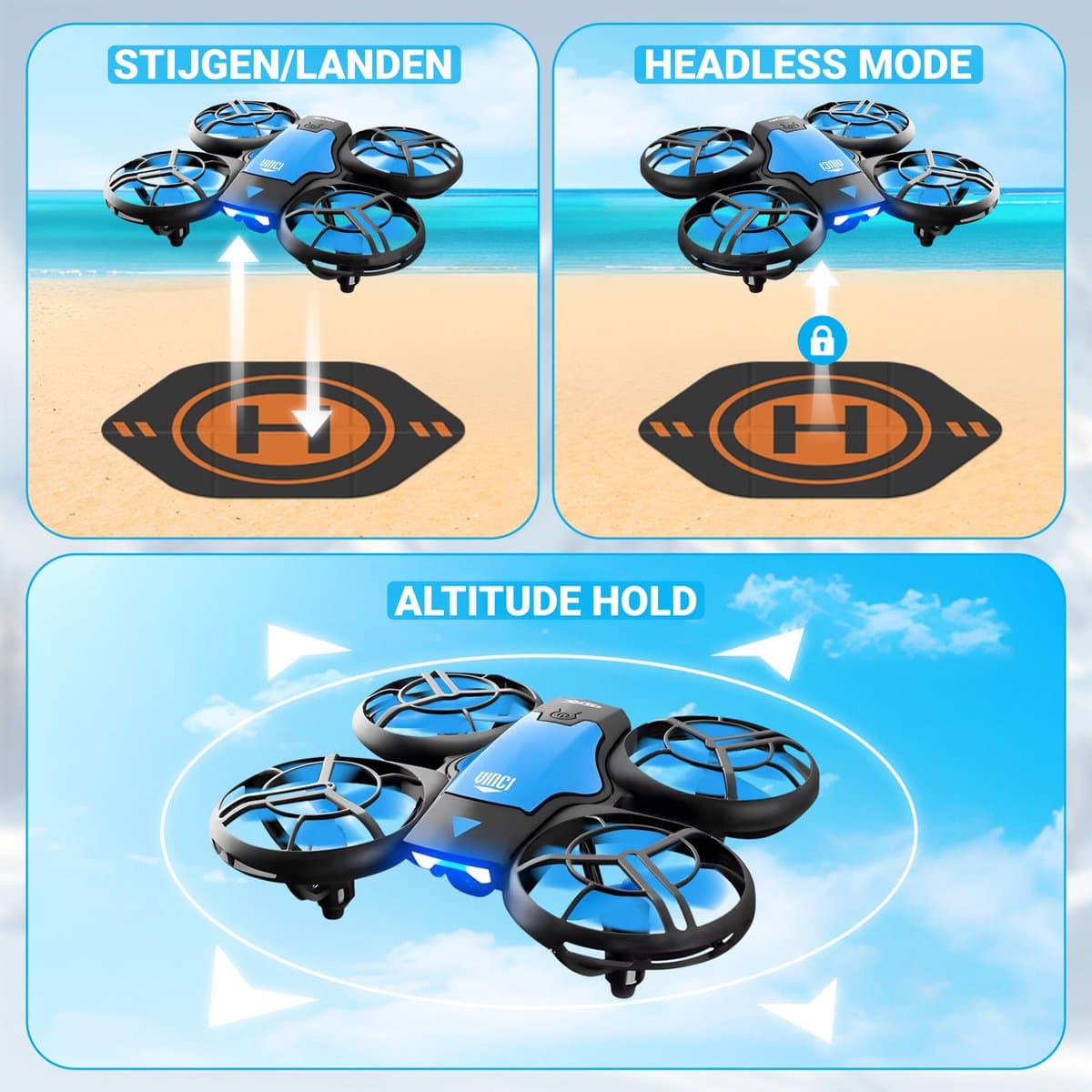 HAWX Drone - Drone met 4K Camera - Mini drone - Voor Kinderen/Volwassenen - Drones - Tot 90 Minuten Vliegen - Incl. 3 Batterijen, Opbergtas, Landing Pad thumbnail 8