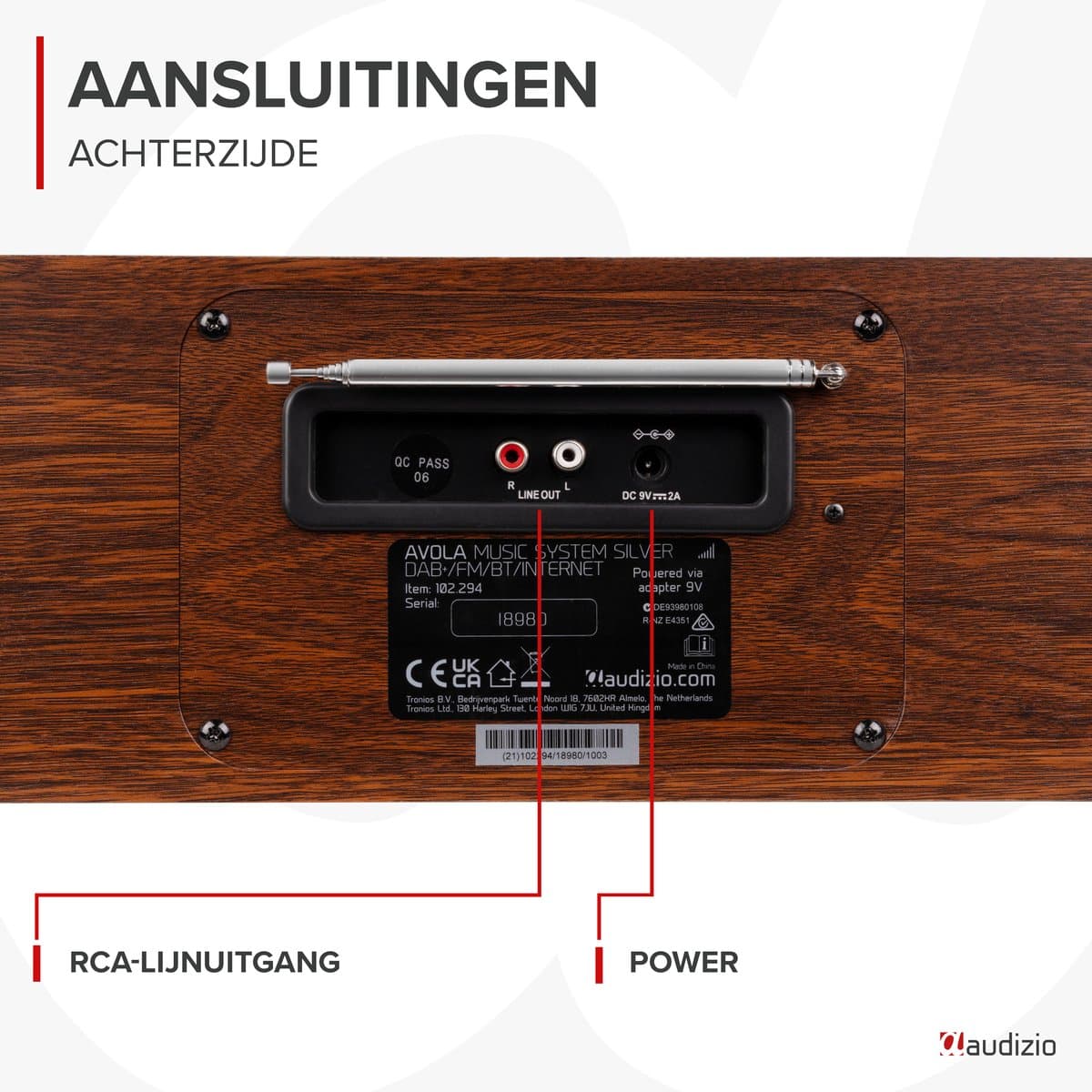 Internetradio - Audizio Avola alles-in-één radio met Bluetooth - DAB+/FM - CD speler - Zilver thumbnail 5