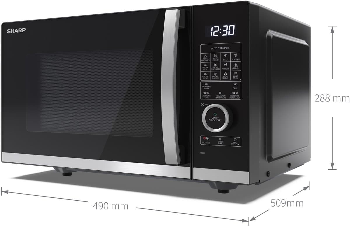 Sharp YC-QC254AE-B Flatbed Combi magnetron - 900W - 25ltr - zwart thumbnail 4