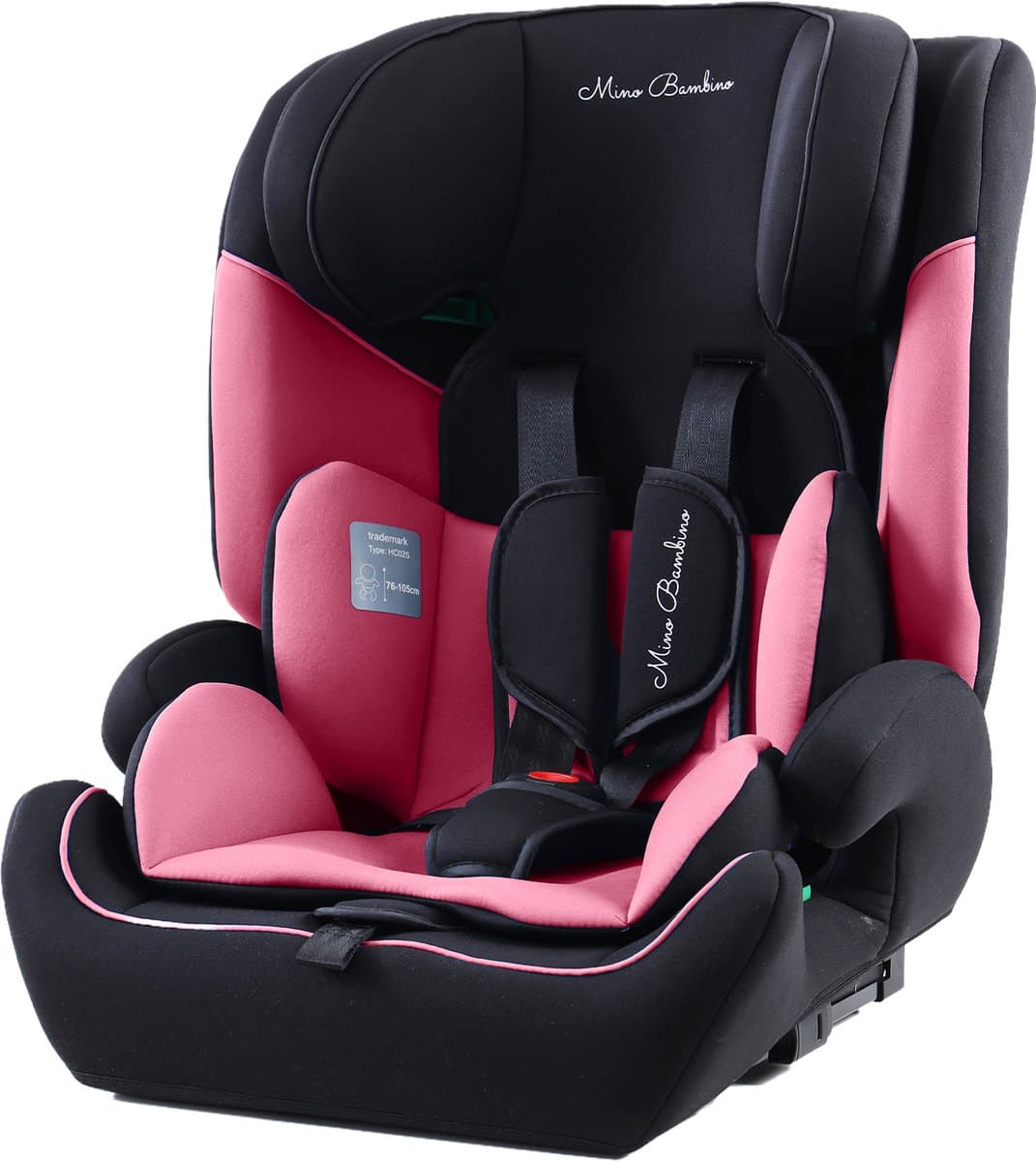 Mino Bambino i-Size Autostoel – Isofix - Groep 1/2/3 9-36 kg (76 tot 150 cm) - 15 maanden tot 12 jaar – Roze