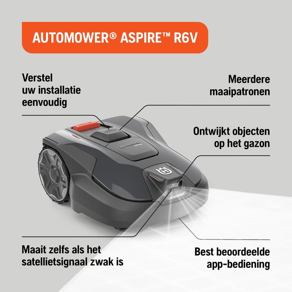 Husqvarna Aspire R6V met GPS en AI-camera