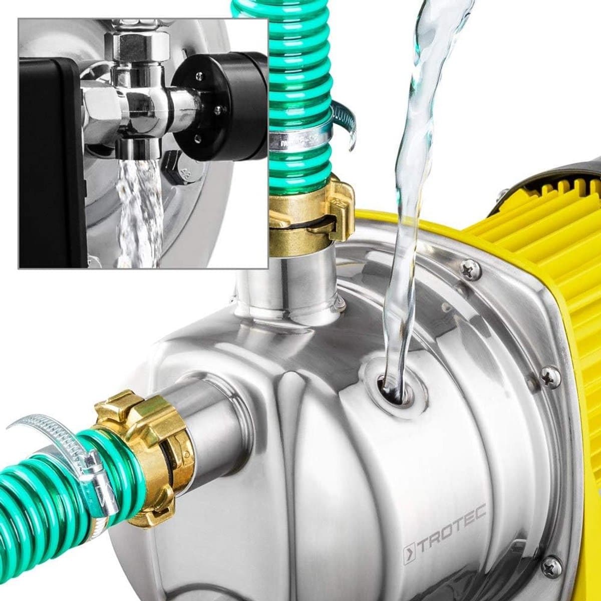 Waterpomp - Dompelpomp - Tuin besproeien - RVS behuizing - 1000 Watt - Zwart thumbnail 4