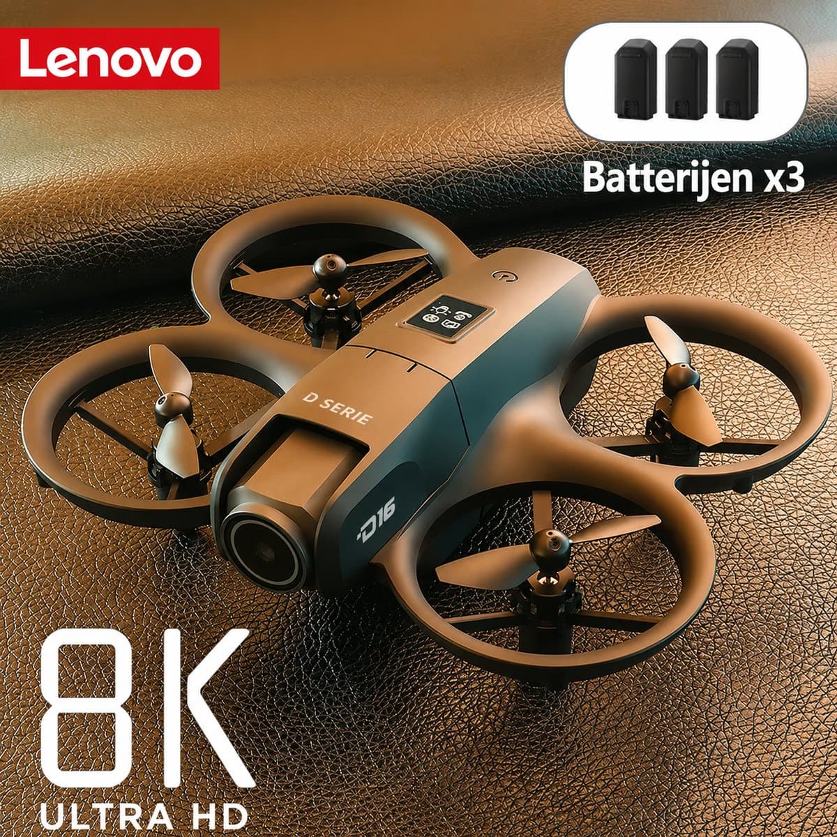 Pelor D16 Drone met Camera - 8K Camera met Dubbele Lens - GPS en Obstakelvermijding - WiFi FPV met VR Ondersteuning - Zwart thumbnail 5