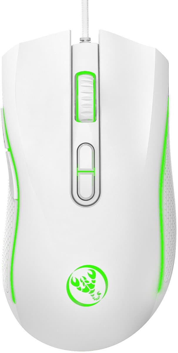 HXSJ A869 Bedrade Gaming Muis – 3200 DPI – RGB Verlichting – Ergonomisch – Programmeerbare DPI – USB Gaming Mouse – Wit thumbnail 5