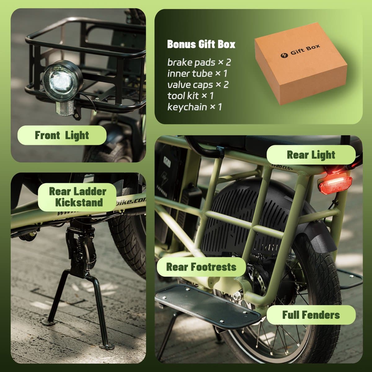 FAFREES FF20 CUV Familie Longtail E-Cargo Bike – Modulair, Dual-Accu 140km Bereik, 200kg Laadvermogen, Hydraulische Remmen – Zwart thumbnail 8