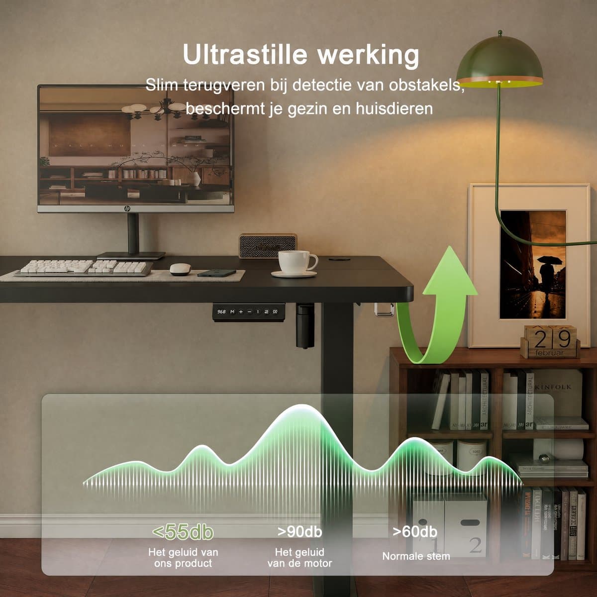 Devoko Zit-Sta Bureau 100x60 cm met geheugenstanden thumbnail 8