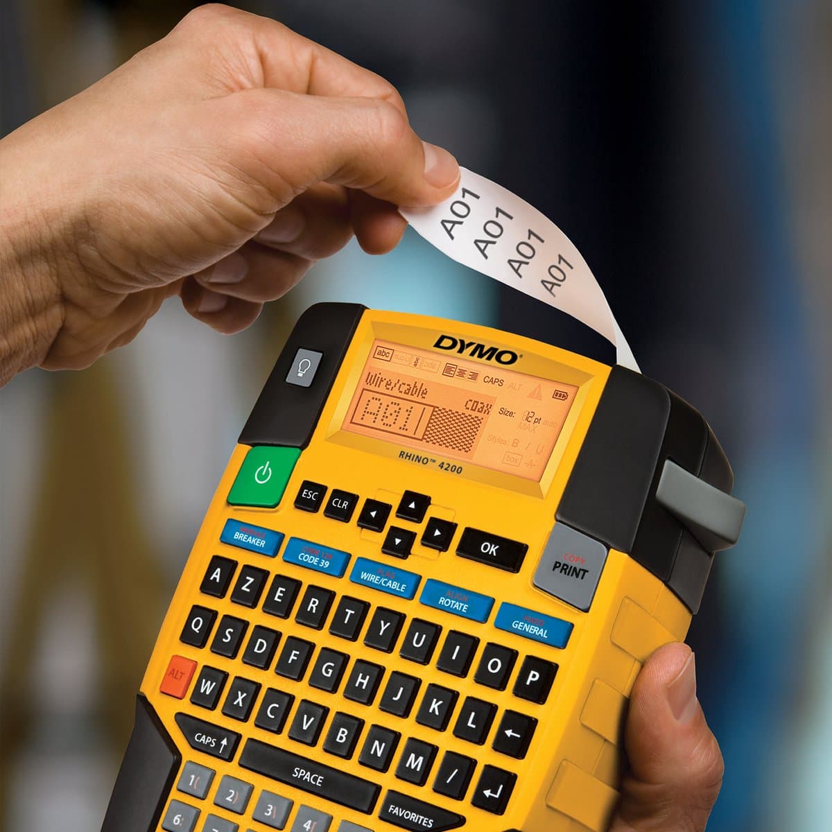 DYMO Rhino 4200 Draagbare Industriële Labelmaker | AZERTY-toetsenbord | Compacte, tijdbesparende labelprinter voor professionals, die veel onderweg zijn thumbnail 8