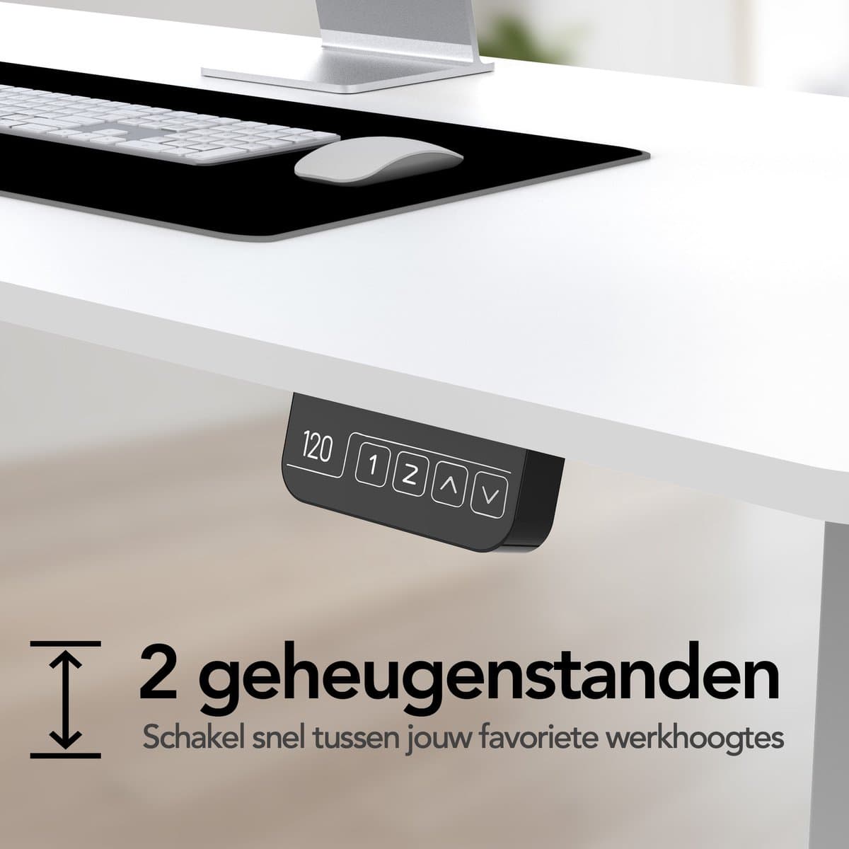 Infinity Goods Zit Sta Bureau - Elektrisch Verstelbaar In Hoogte - 140 x 60 CM - Geheugenfunctie - Wit thumbnail 6