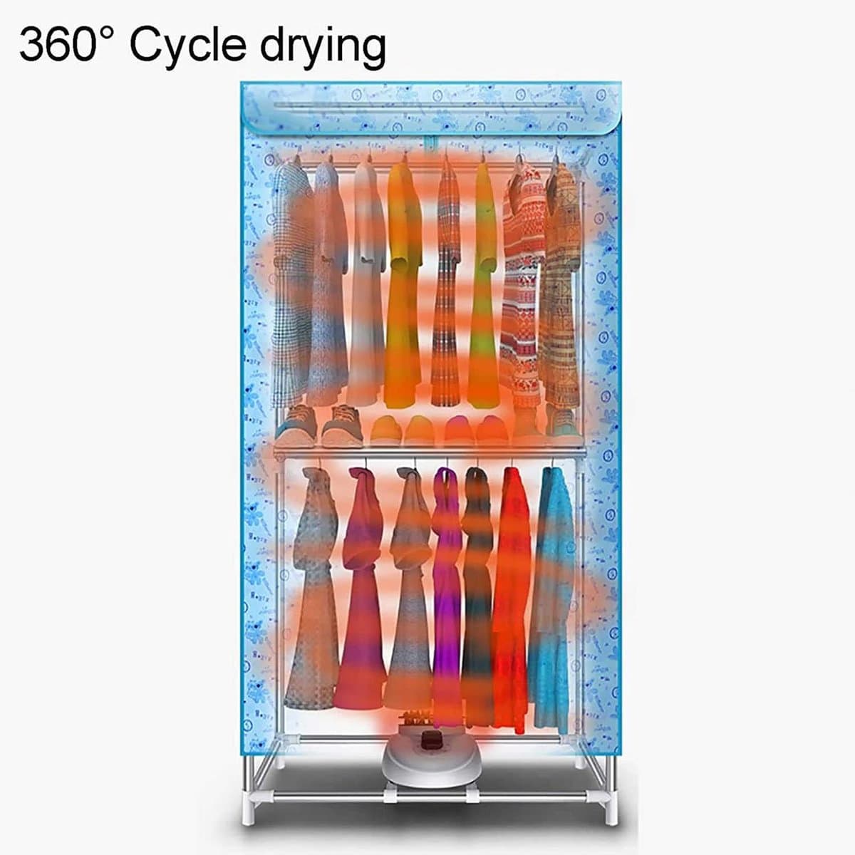 Elektrisch Droogrek - Kledingdroger Wassen - Snel Kleding Drogen - Dubbellaags Model - 70x43x140cm thumbnail 5
