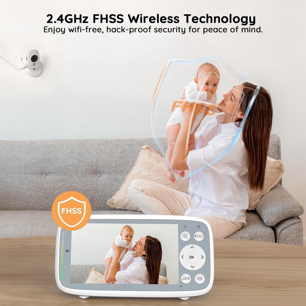 BOIFUN Video Babyfoon met 2 camera's - 720P IPS-scherm - onzichtbaar infrarood nachtzicht - VOX-modus - geen wifi thumbnail 3