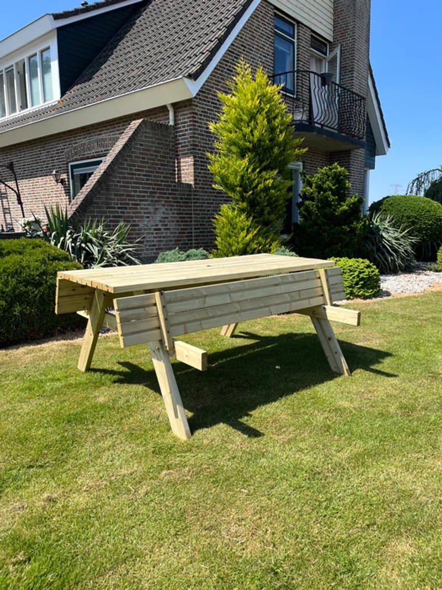 Picknicktafel Solide | Geïmpregneerd | 180 cm | Tuintafel 6 personen | Stevige tafel | IJsseloutdoor thumbnail 5