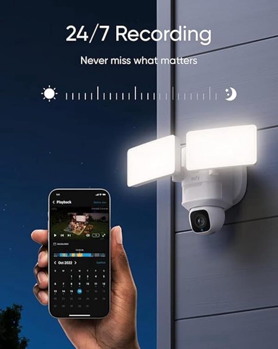 eufy Security E30 Floodlight Camera Bundle – 360° Pan & Tilt met 2K en AI thumbnail 7