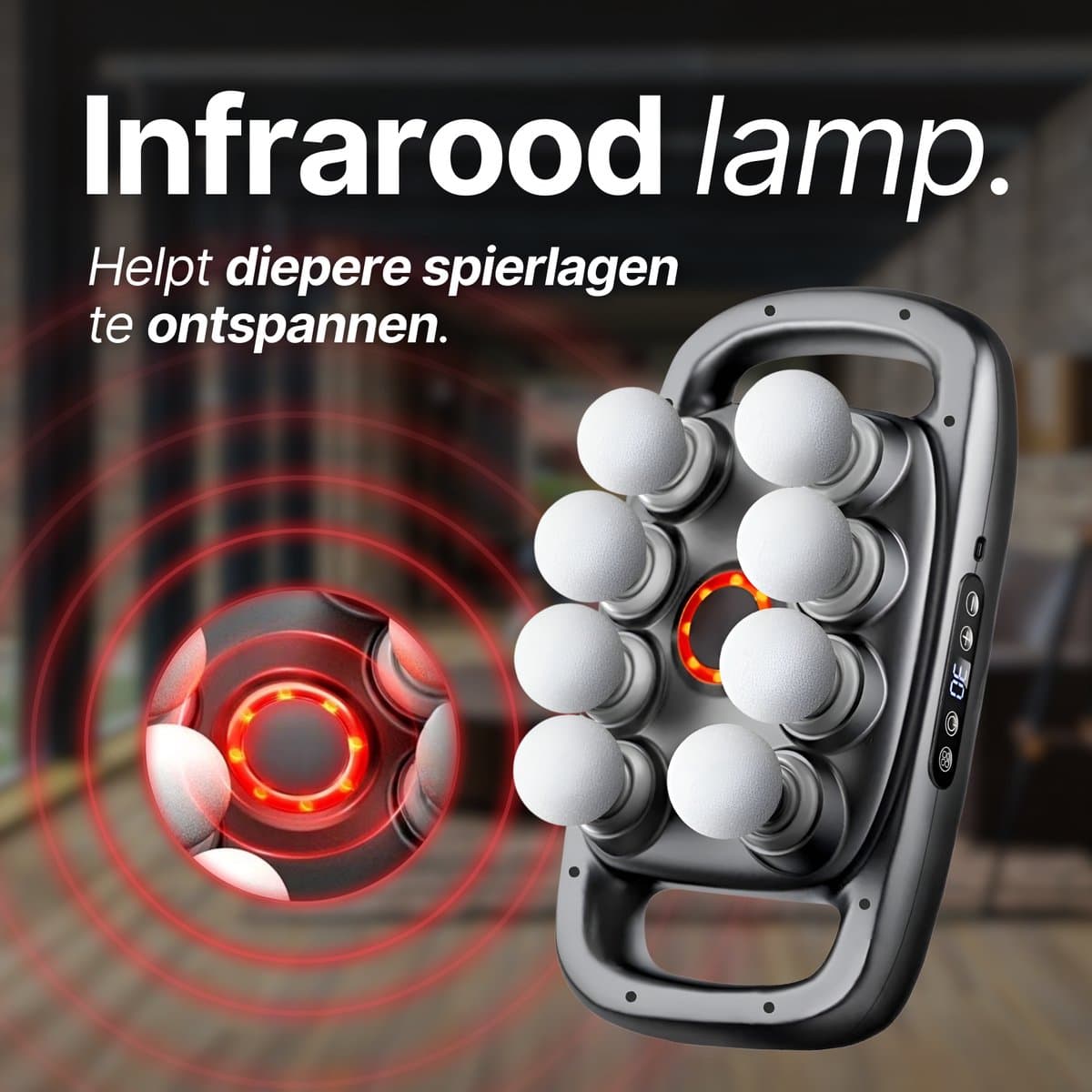 We Flow Massagepistool 8 koppig met infrarood en 30 standen thumbnail 3