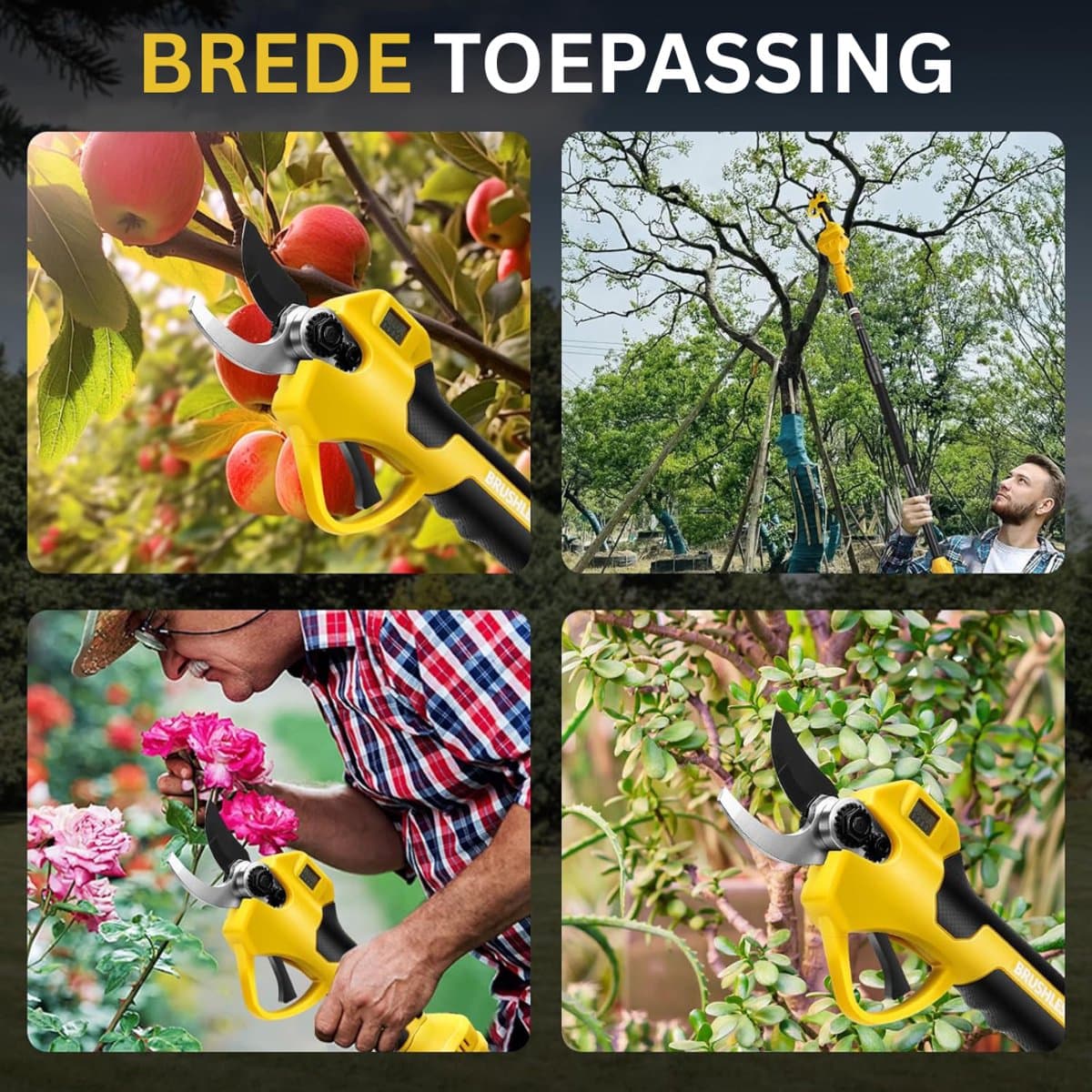 DailySupplies® Telescopische Snoeischaar - Mini Kettingzaag - Heggenschaar - Takkenschaar - Takkenzaag - Elektrische Snoeizaag met Accu - Geel thumbnail 2