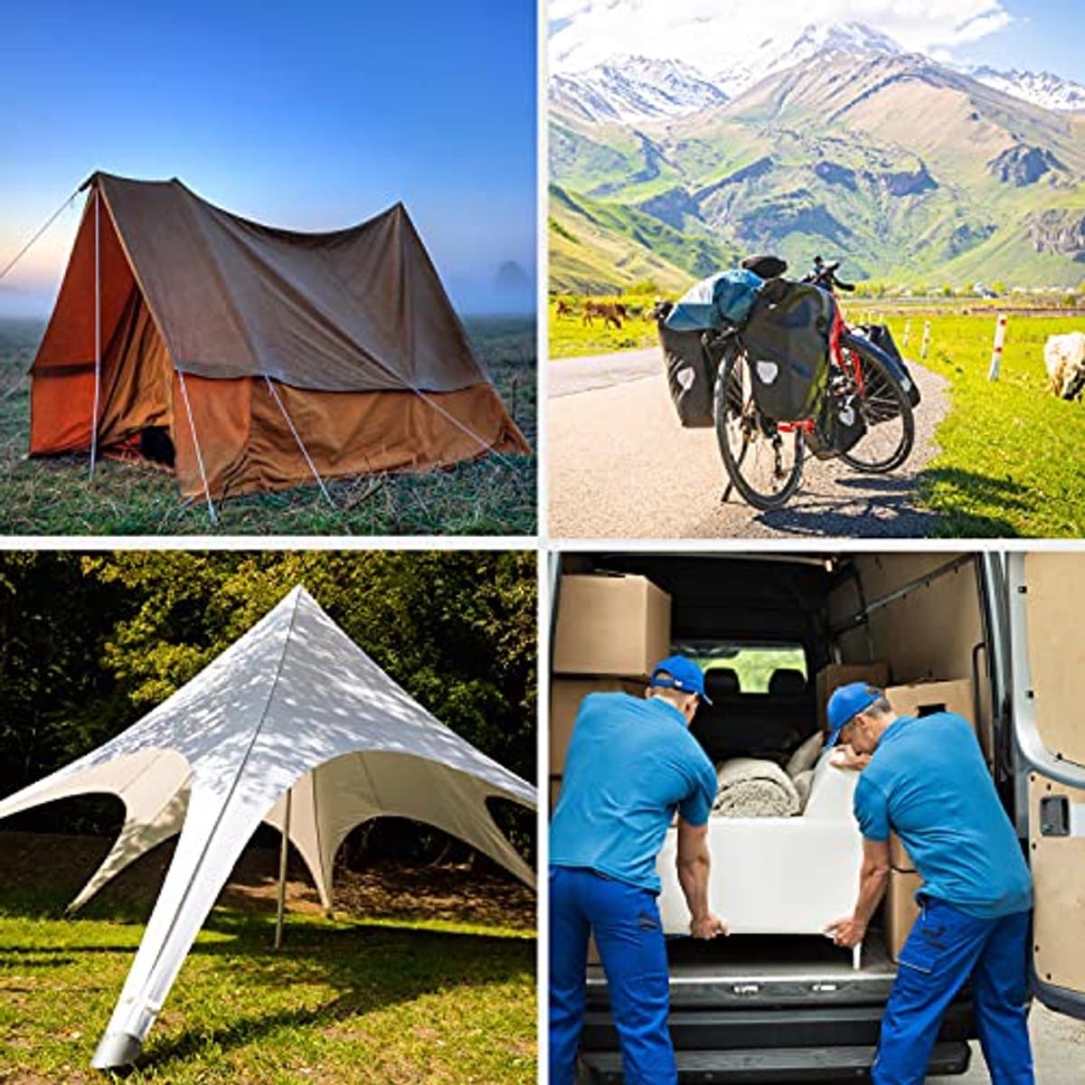 Set van 10 Spanschroeven met Haken - 100cm Zwart voor Dakdragers, Fiets, Auto, Tent thumbnail 2
