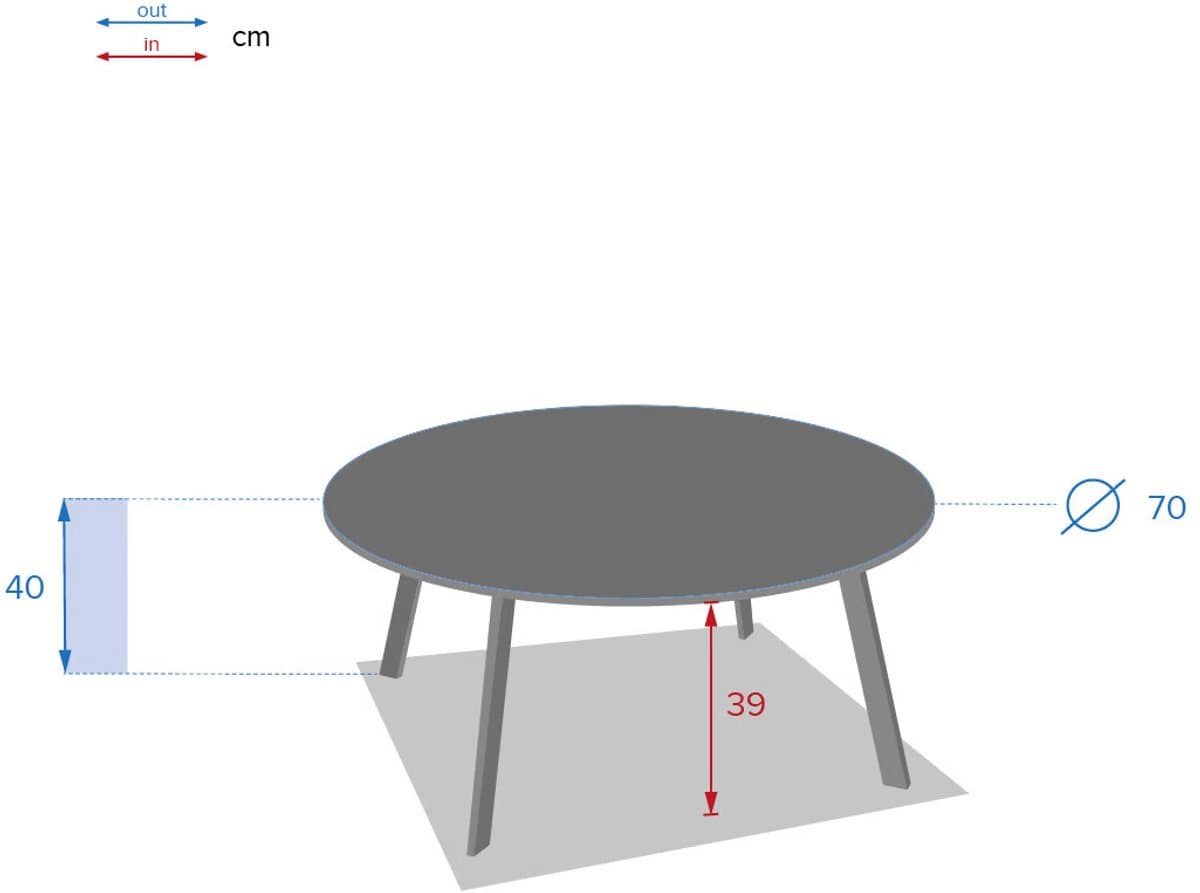 Hesperide Bijzettafel - Buiten - Tafel - 70X39.5cm - Rond - Salontafel - Staal - Buitentafel - Tuintafel - Bruin - SAONA thumbnail 2