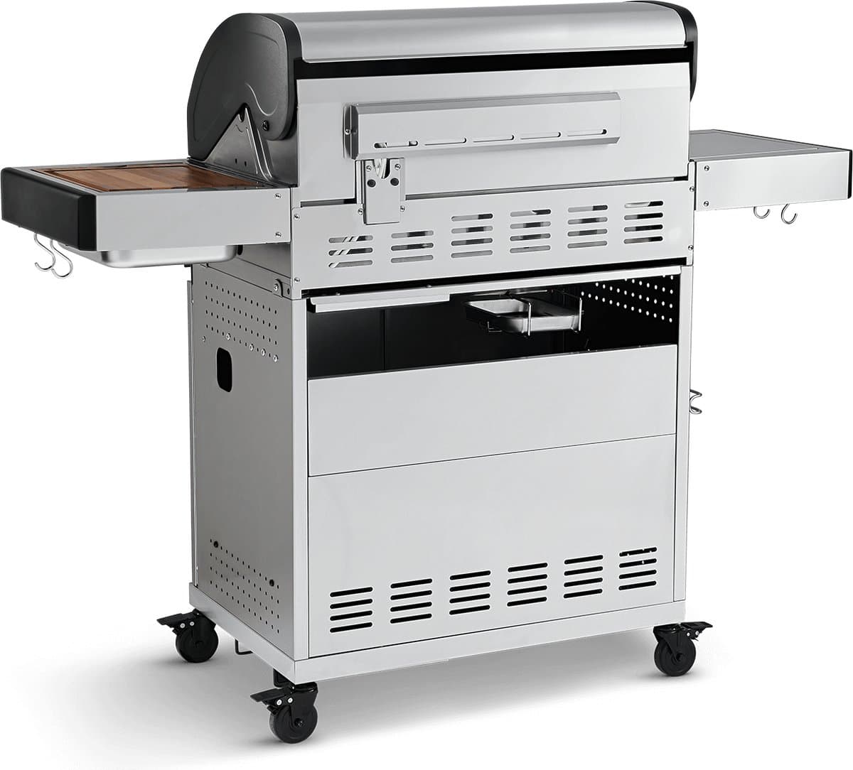 BURNHARD® 3 Branders gasbarbecue FRED Deluxe BLACK Series 3 incl. achterbrander, keramische 900°C infraroodbrander, zijkookplaat, RVS grillrooster + uitklapbare zijtafels thumbnail 4