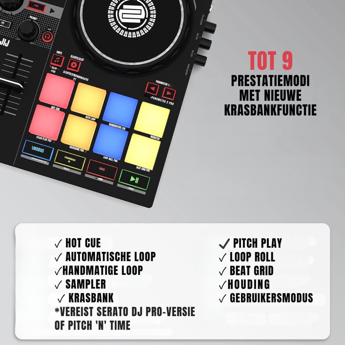 null SCH DJ Controller met 16 RGB pads en 9 power modes thumbnail 4