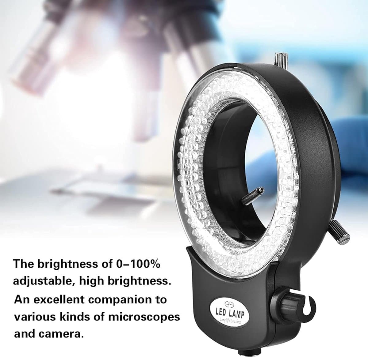 Thijox - Led-camera-lichtring met 144 LED-kralen, instelbare helderheid tot 18.000 lux, zwarte ringlamp voor microscopen en camera's, ideale verlichti thumbnail 7