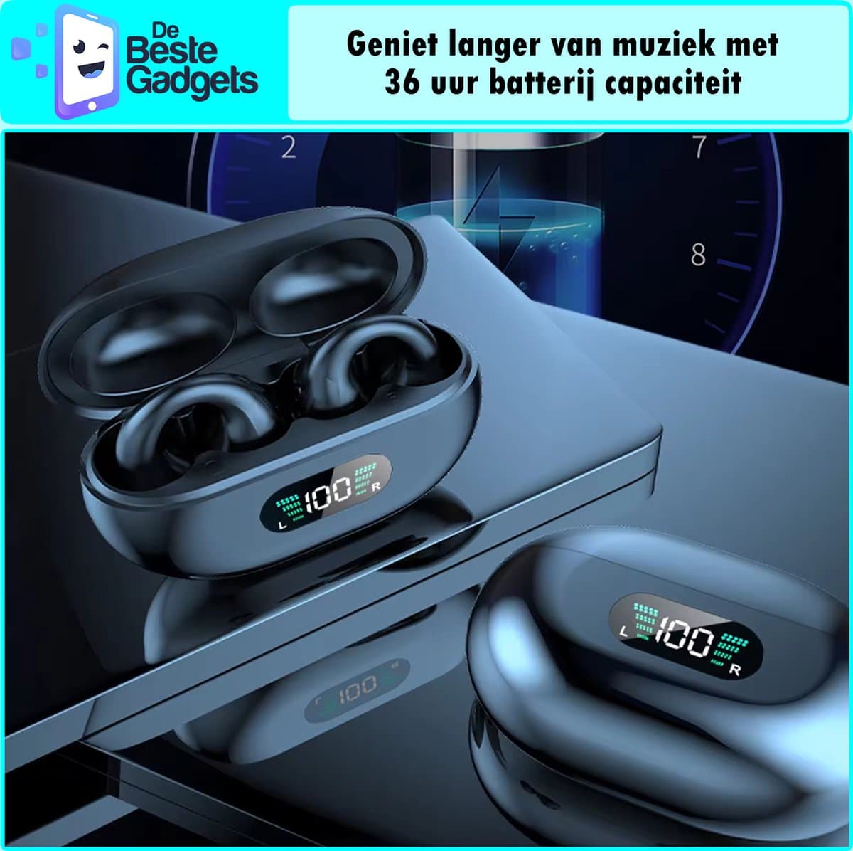 Onbekend Draadloze oordopjes met oorclip Wit - Sport thumbnail 7