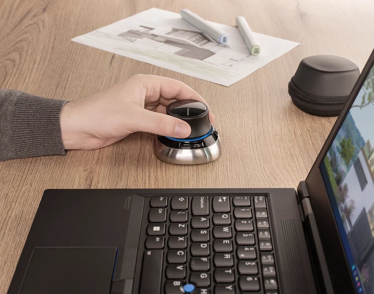 3Dconnexion SpaceMouse muis Kantoor Ambidextrous RF Wireless + Bluetooth + USB Type-A 6DoF thumbnail 3