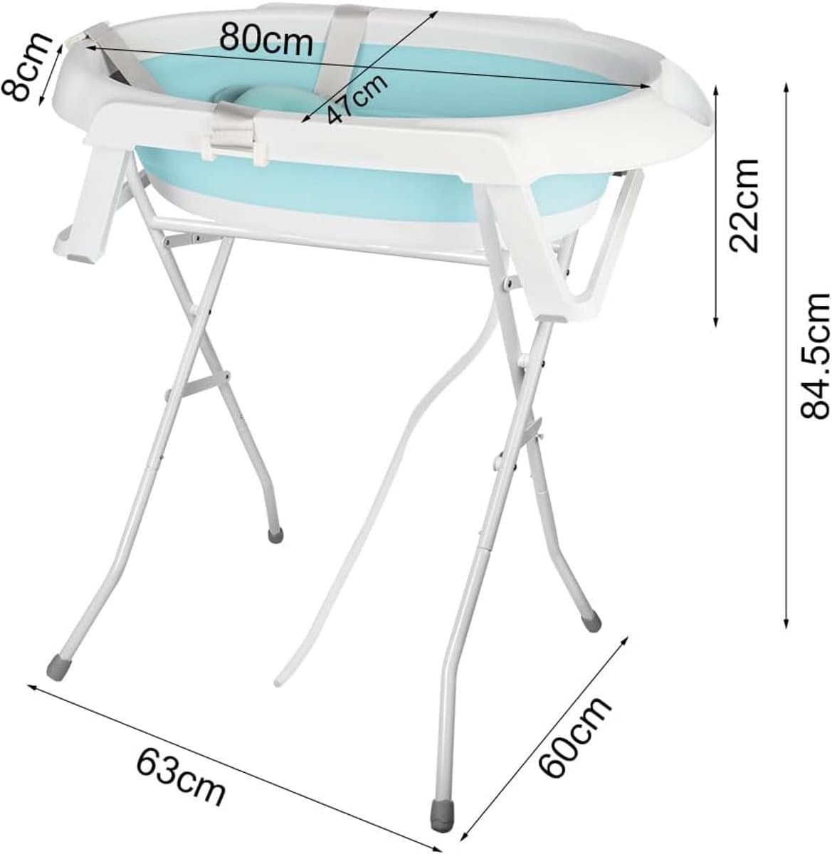Opvouwbare Babybadkuip met Standaard en Antislip - Draagbaar en Ergonomisch thumbnail 7