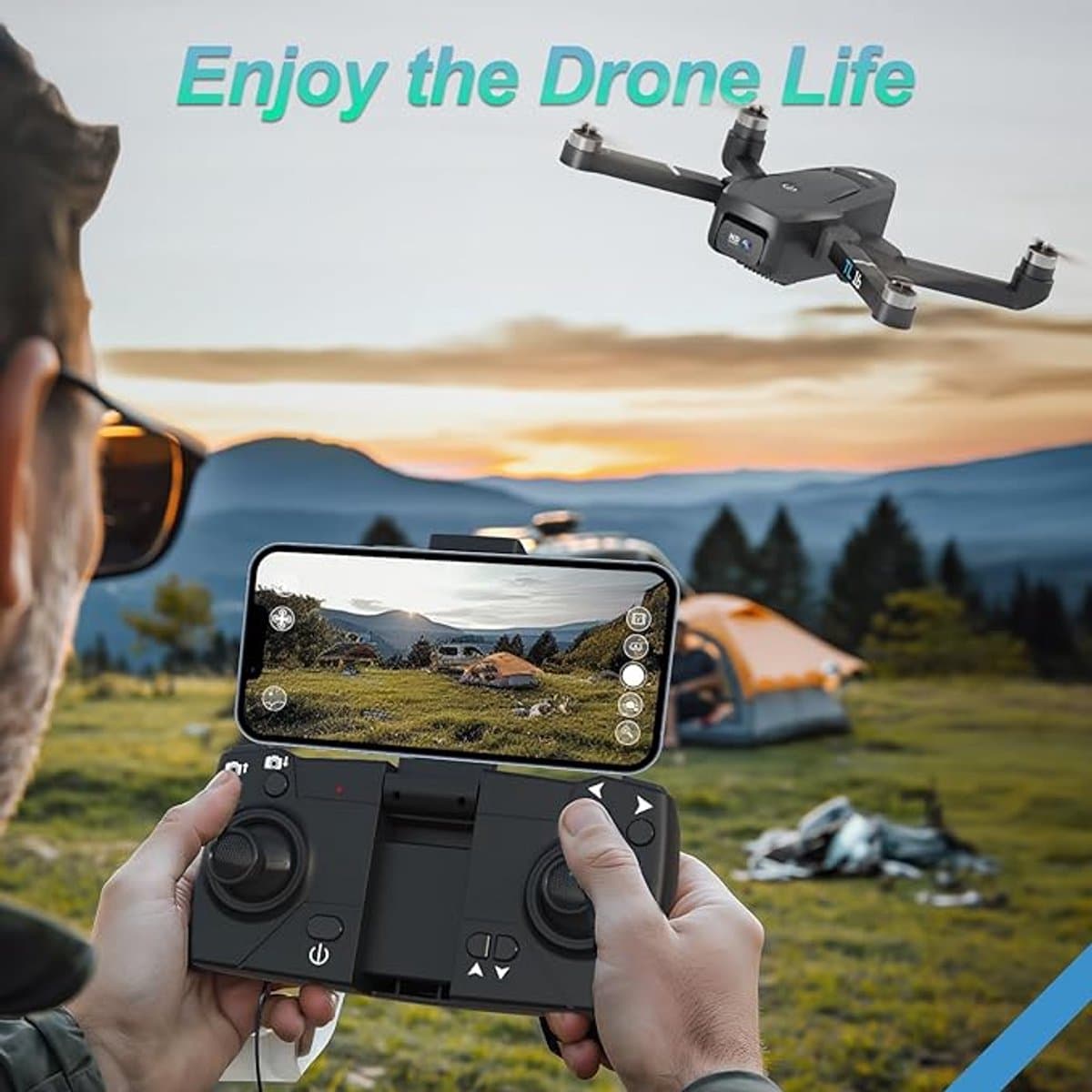 Opvouwbare drone met 1080P-camera (elektrisch verstelbaar) – borstelloze motoren – FPV live-beeld via app – 2 camera’s + optische flow – 360° flips – headless & hoogtehoud – voor beginners & volwassenen thumbnail 7