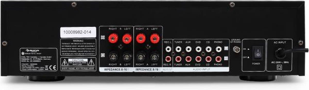Auna Versterker, HiFi Stereo Mini Versterker, HiFi-versterker met Bass- en Treble-regelaar, 2-kanaals Audioversterker, Stereo Versterker voor Luidsprekers met Afstandsbediening, AUX, AV-receiver voor MP3 & CD thumbnail 2