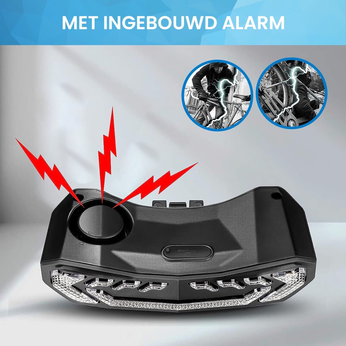 YONO Fiets Achterlicht met Knipperlicht en Fietsalarm - Richtingaanwijzer - Afstandsbediening - Anti Diefstal Alarm - Usb Oplaadbaar thumbnail 4