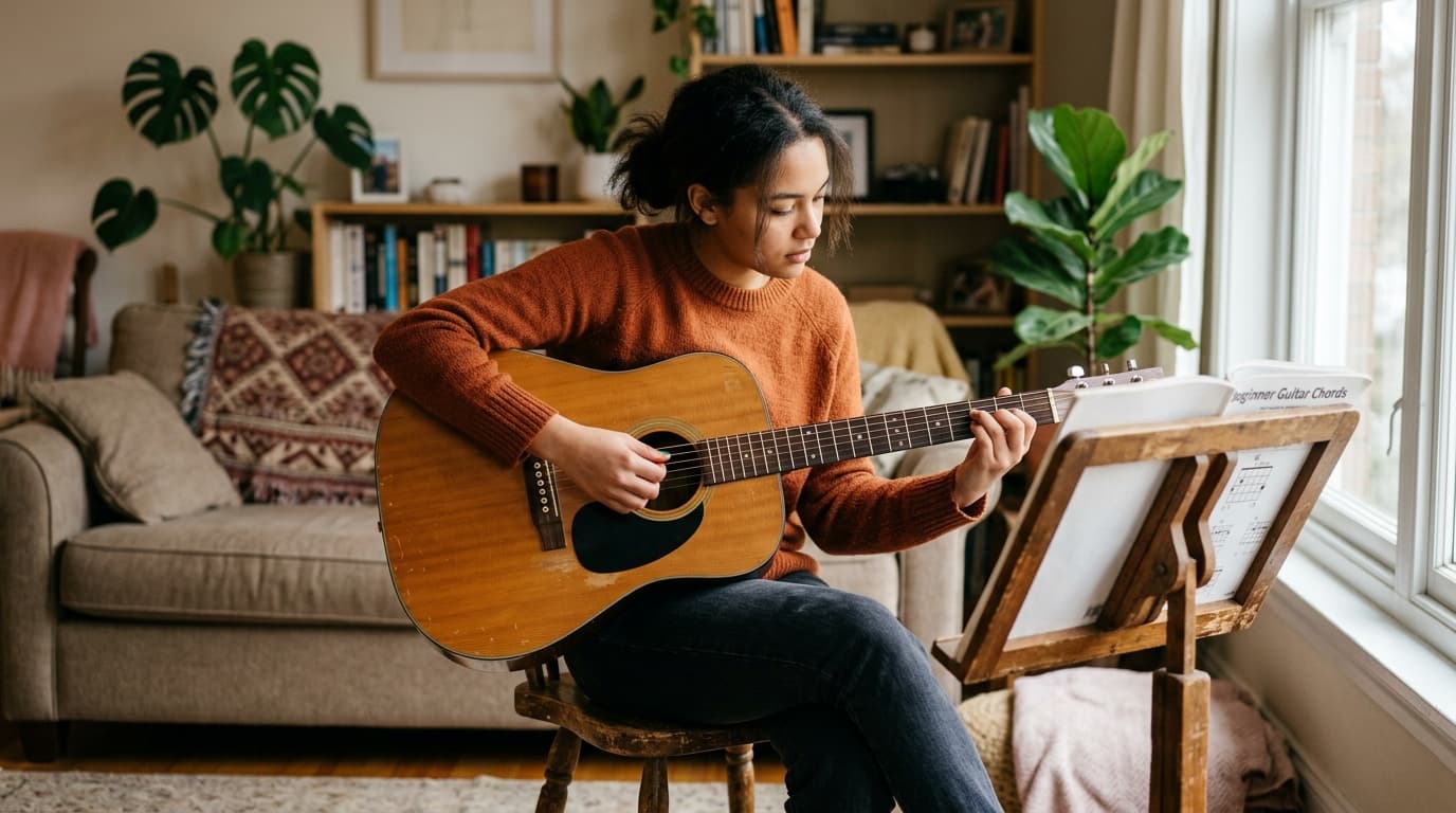 Gitaarakkoorden voor beginners: 8 basisakkoorden + schema