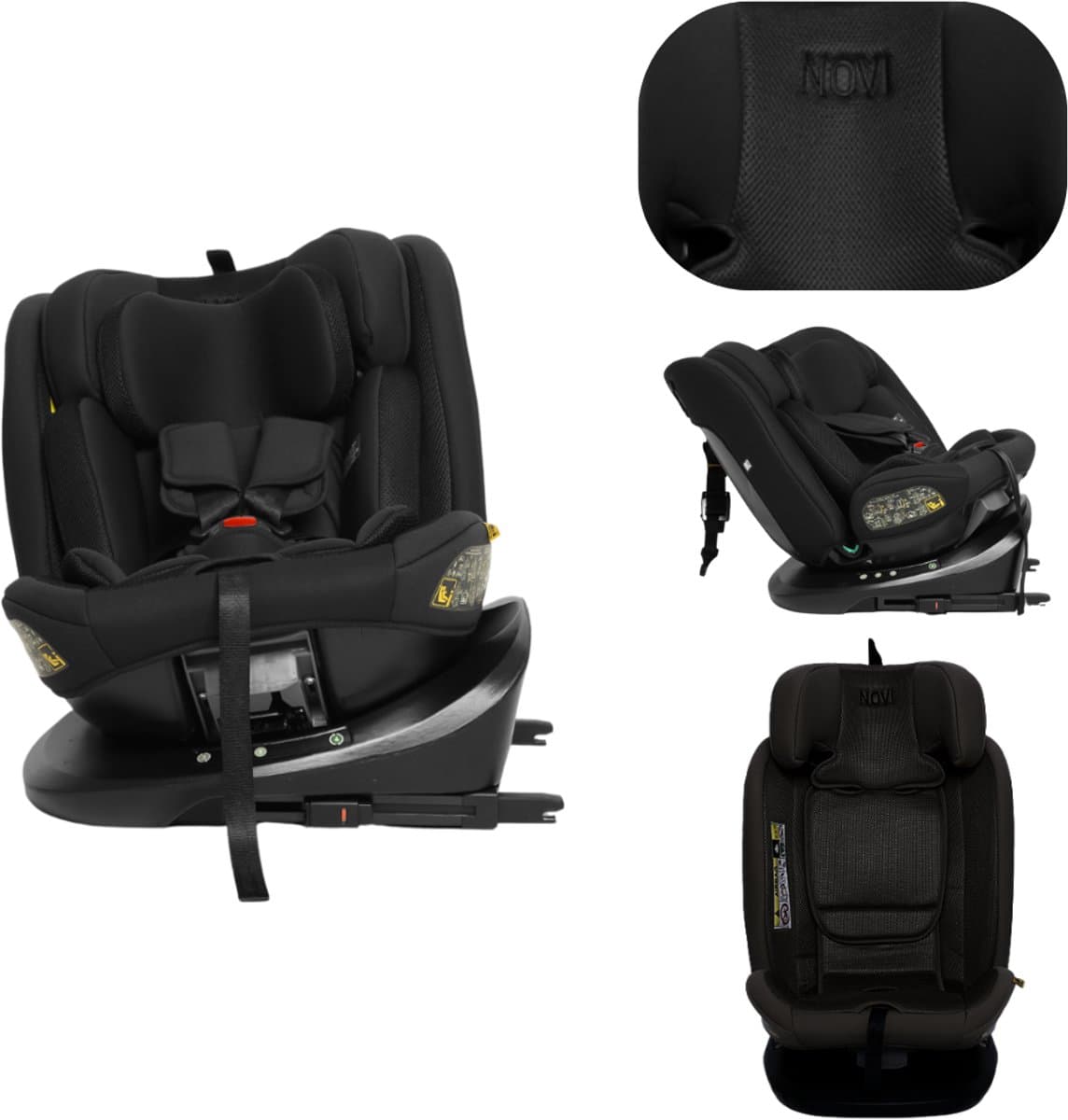 Novi Baby Goliath Go I-size Autostoel - Groep 0-1-2-3 - Isofix - Draaibaar - Zwart - afbeelding 1