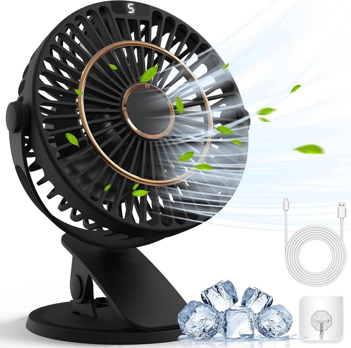 Solvix tafel ventilator geluidloos - Mini Ventilator - Zwart - USB Aansluiting - Compact en Draagbaar - Voor Thuis en Op Kantoor