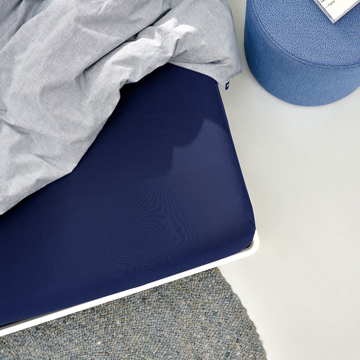 Auping Jersey 235 hoeslaken voor matras - 120 x 200/210/220 cm - Donkerblauw - Katoen