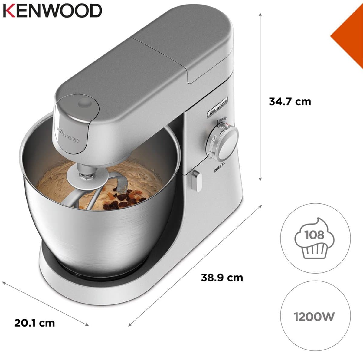 Kenwood KVL4110 Chef XL: veelzijdige keukenmachine met 3 accessoires