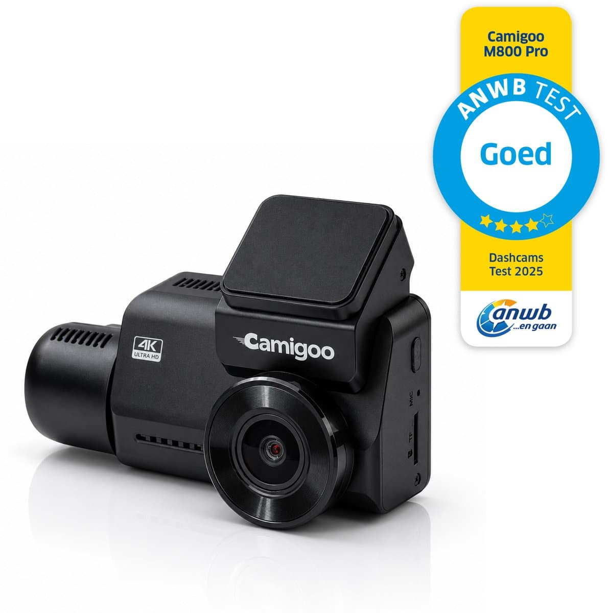 Camigoo® M800 Pro - Triple Dashcam - Dashcam Voor Auto - Ultra 4K, 2K & Full HD - Voor, Achter & Binnen Camera - Door ANWB Getest - WiFi & GPS - SONY Sensor - 64GB SD Kaart - Parkeermonitor - Time Lapse - IR Nachtzicht - NL Handleiding + Systeem