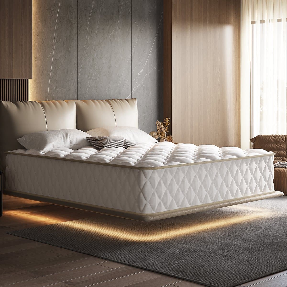 Saikefy Matras 80x200 cm - 22cm - Pocketvering Matras - 7-Zones - Orthopedisch - Afritsbaar en wasbaar hoeslaken - Anti-Allergie - Traagschuim - Gemiddelde Stevigheid
