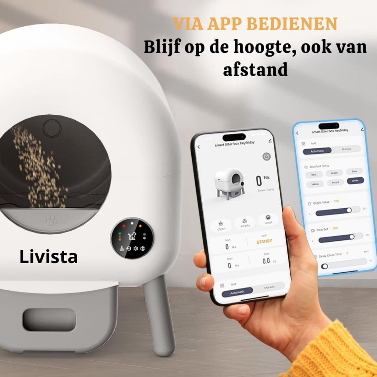 Livista AutoClean Kattenbak - Automatisch & App-Bestuurd